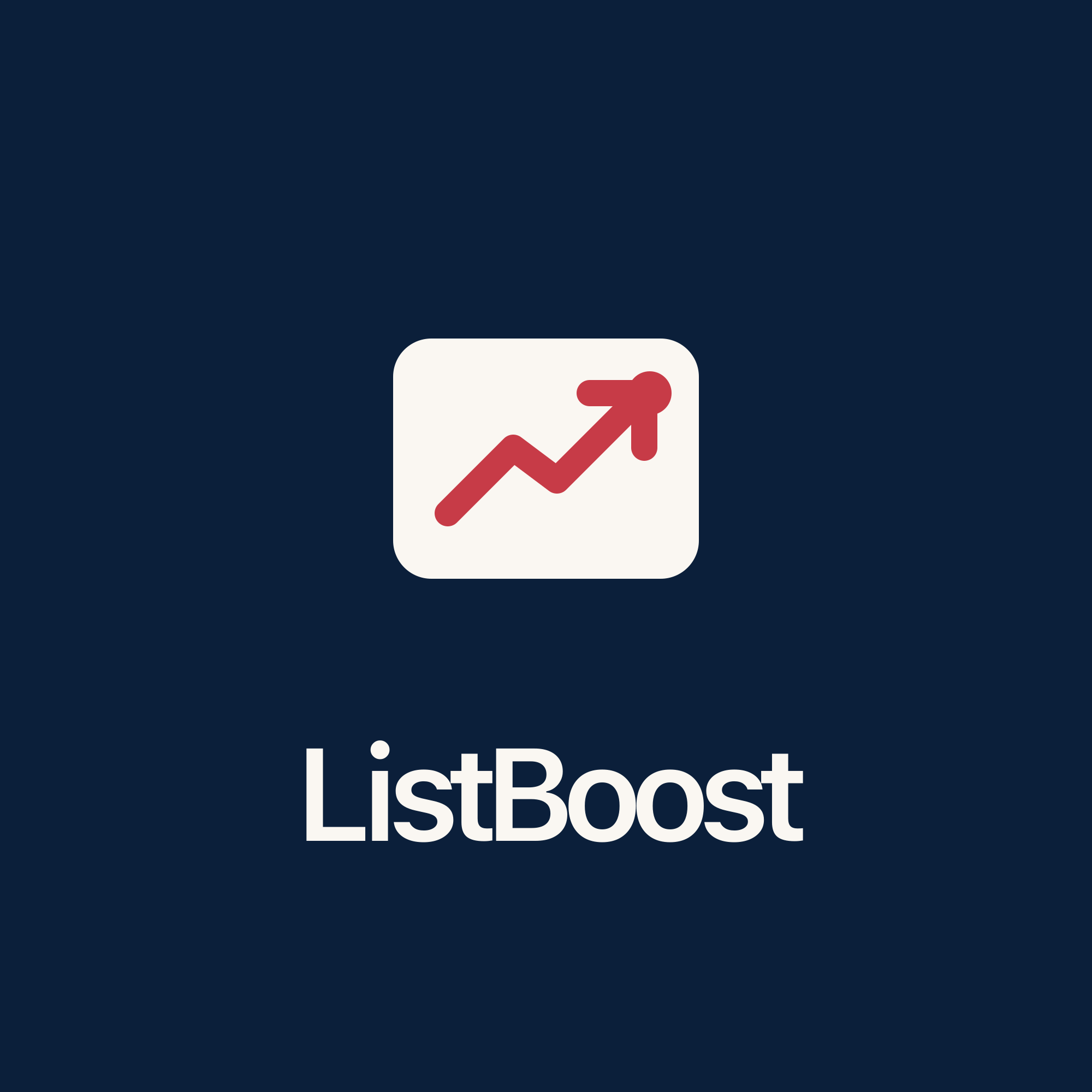ListBoost — Lockup, on dark